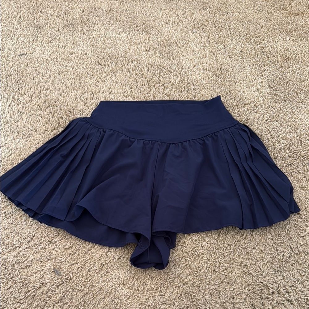 Navy Pleated Skort